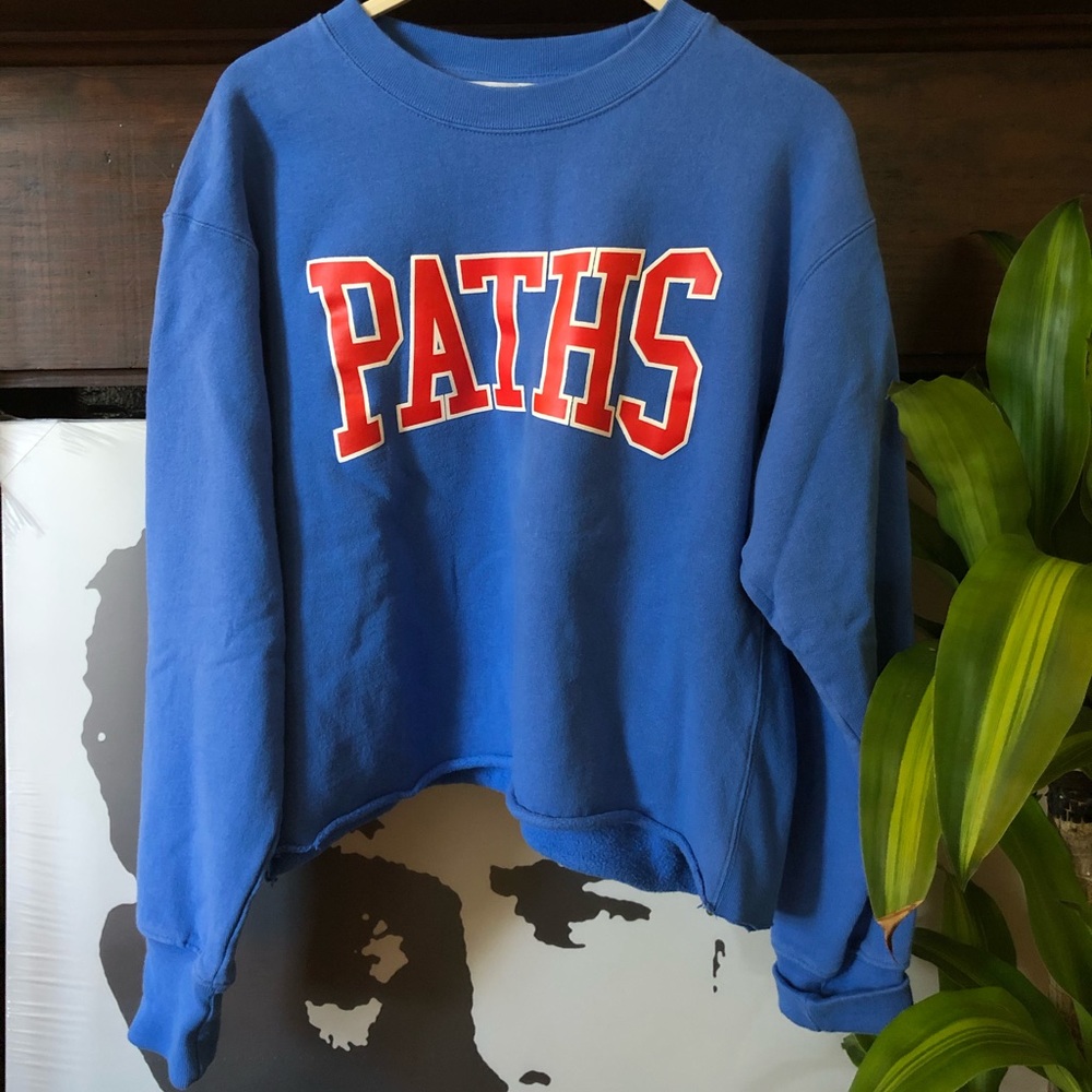 Cropped crew neck sweatshirt